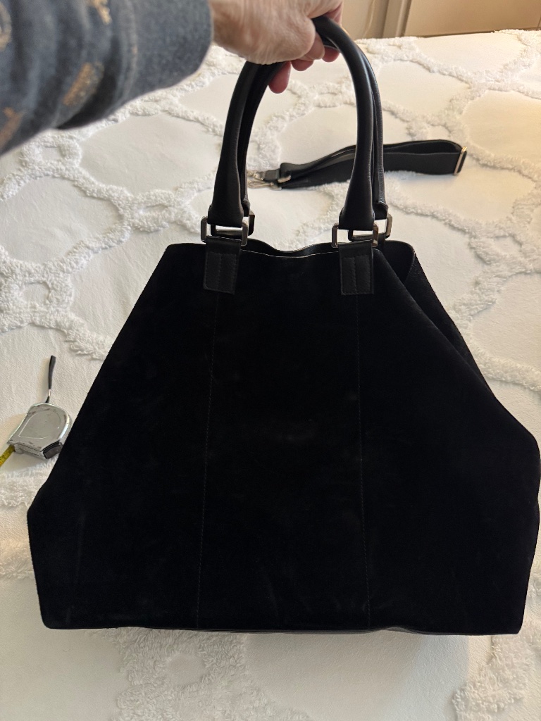 Tiffany Black Leather Tote With Smaller Leather Secure Pocketbook